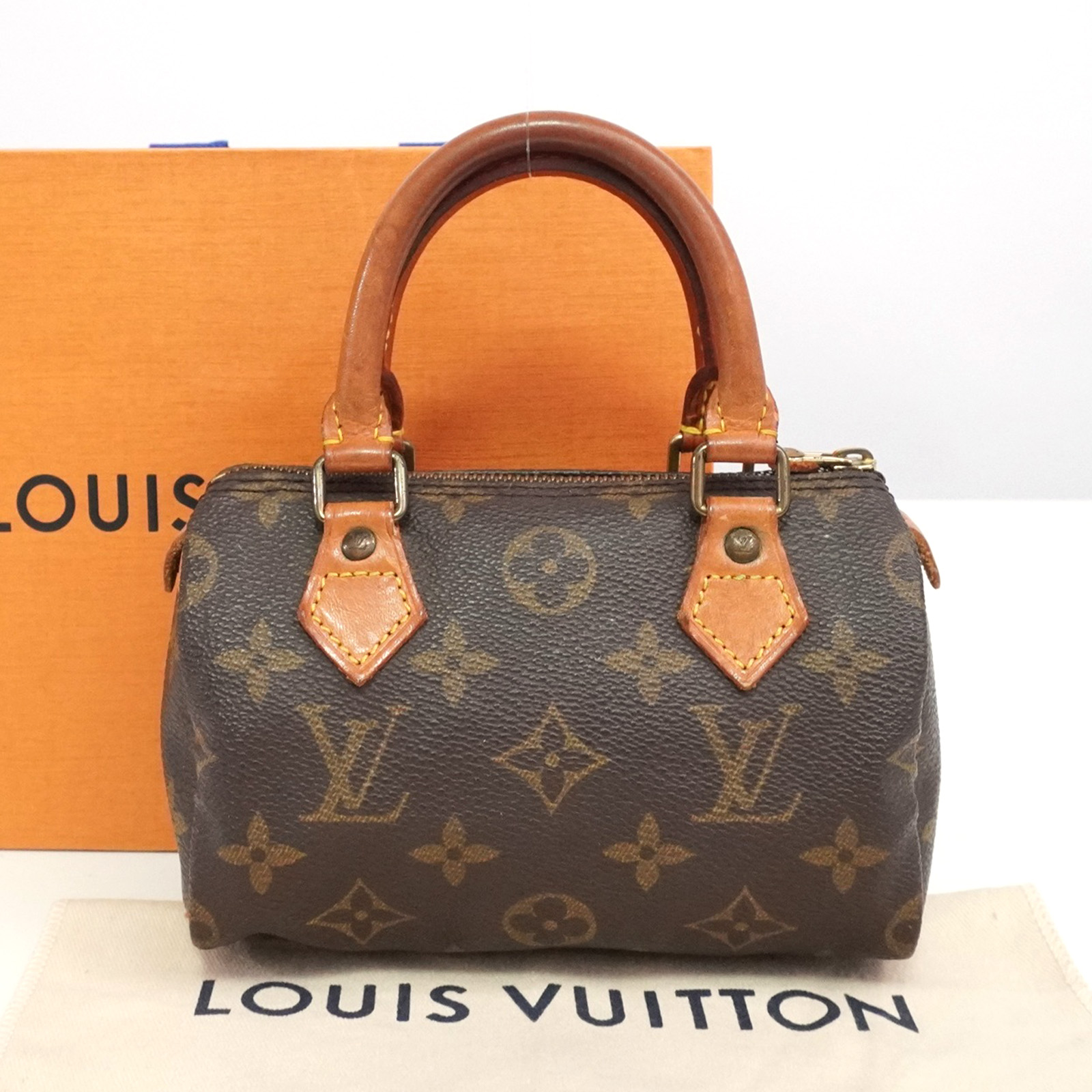 LOUIS VUITTON LV Monogram Mini Speedy M41534 Handbag France TH1922