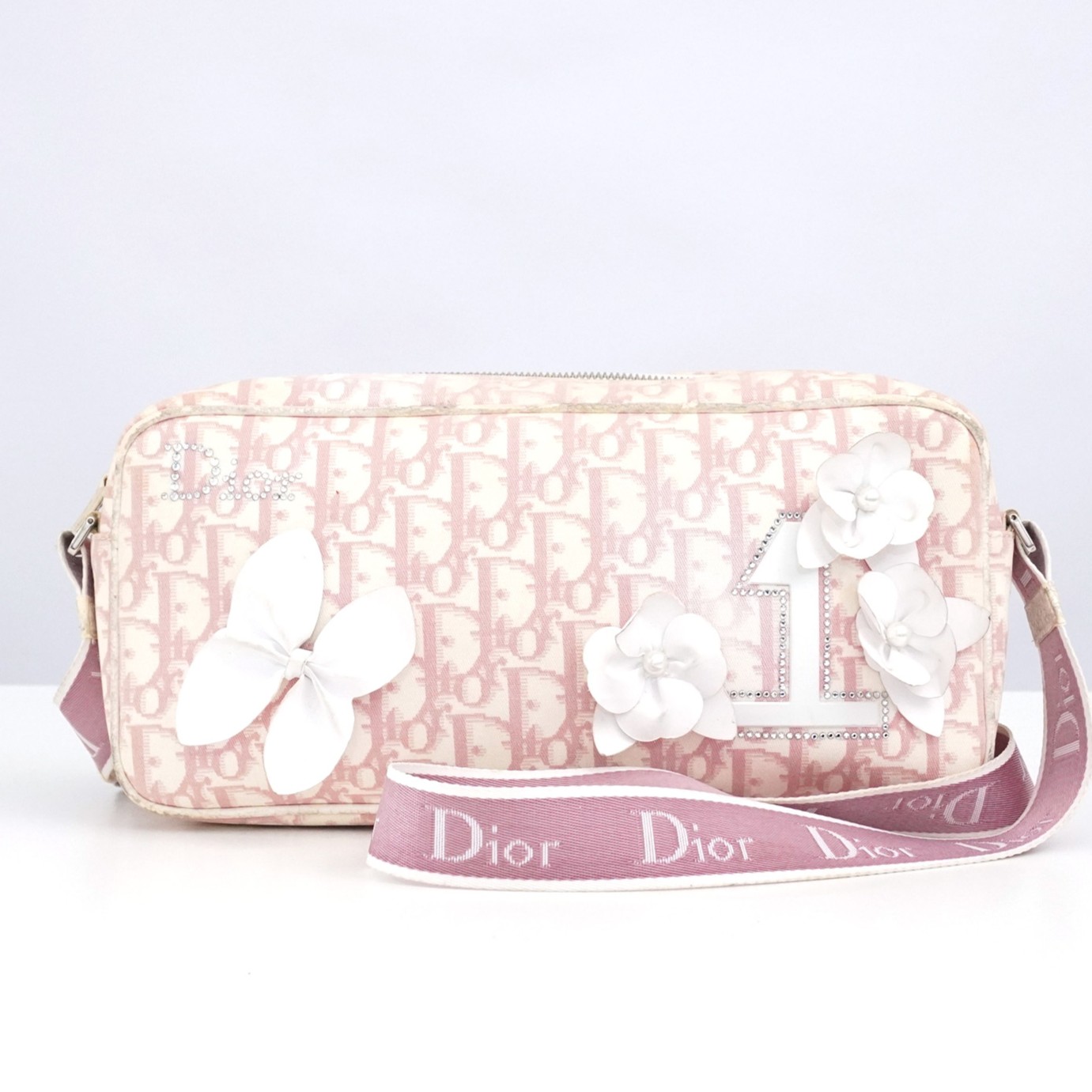 CHRISTIAN DIOR Trotter Logo Girly Pink Shoulder Bag Italy BOL0034